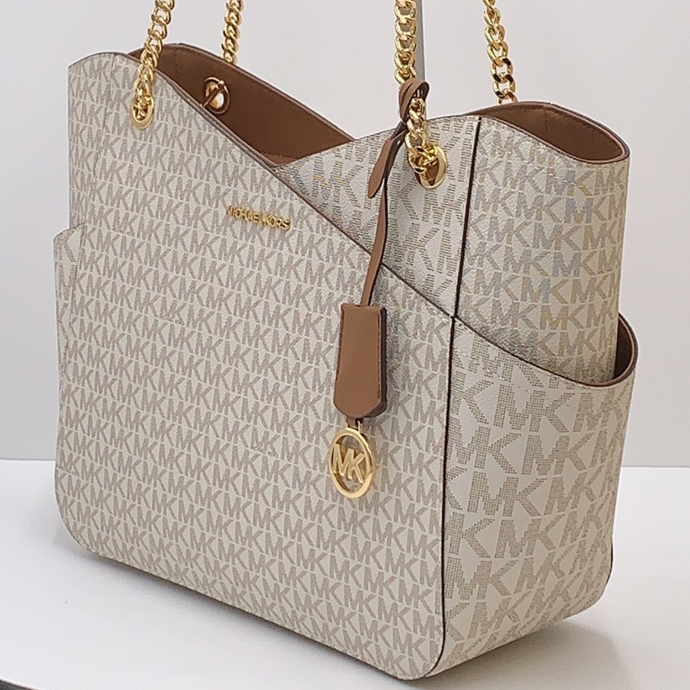 MICHAEL KORS LARGE X CHAIN LOGO SHOULDER BAG